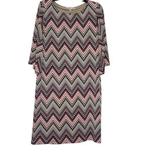 Studio One Womens Striped Midi Dress Size Medium